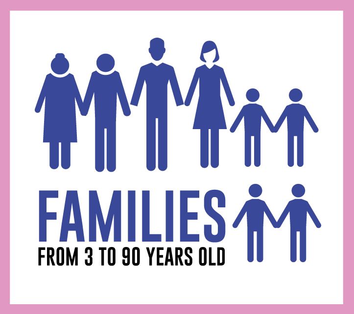 Families from 3 to 90 years old
