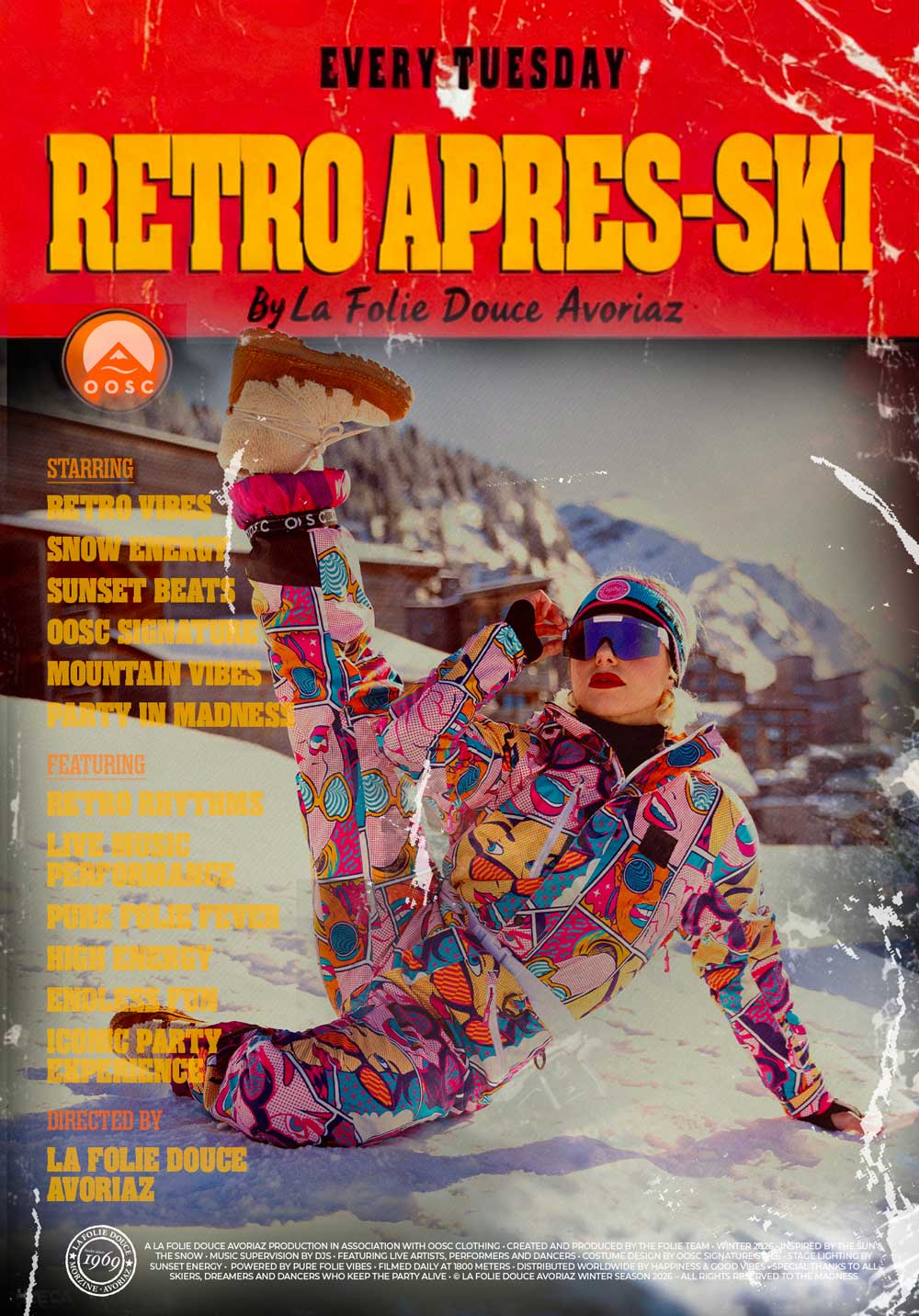 Affiche rétro après-ski party by oosc