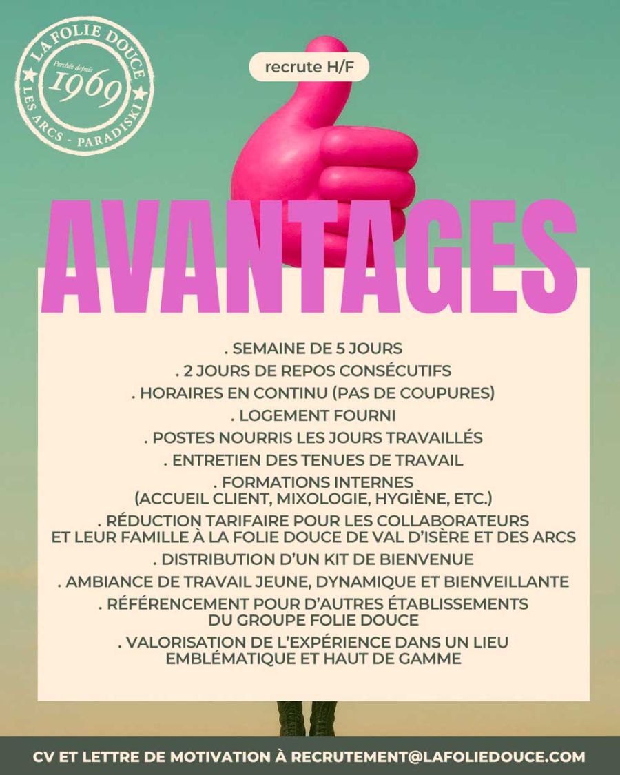 Recrutement folie Douce postes restaurants